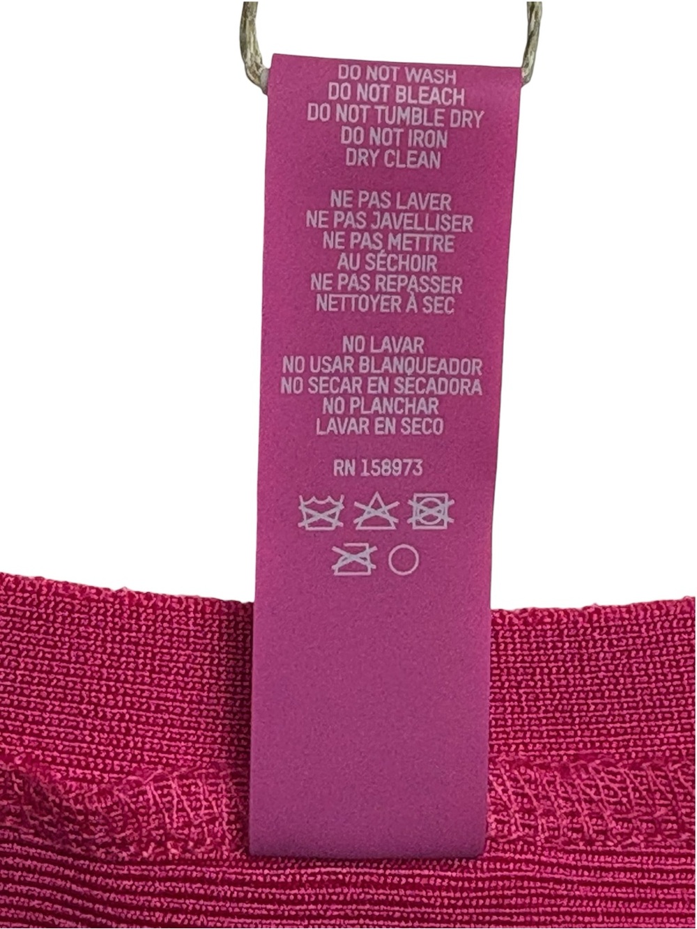 NWT SKIMS Knit Swim High Neck Crop Top Magenta Pink 2X - Picture 7 of 10
